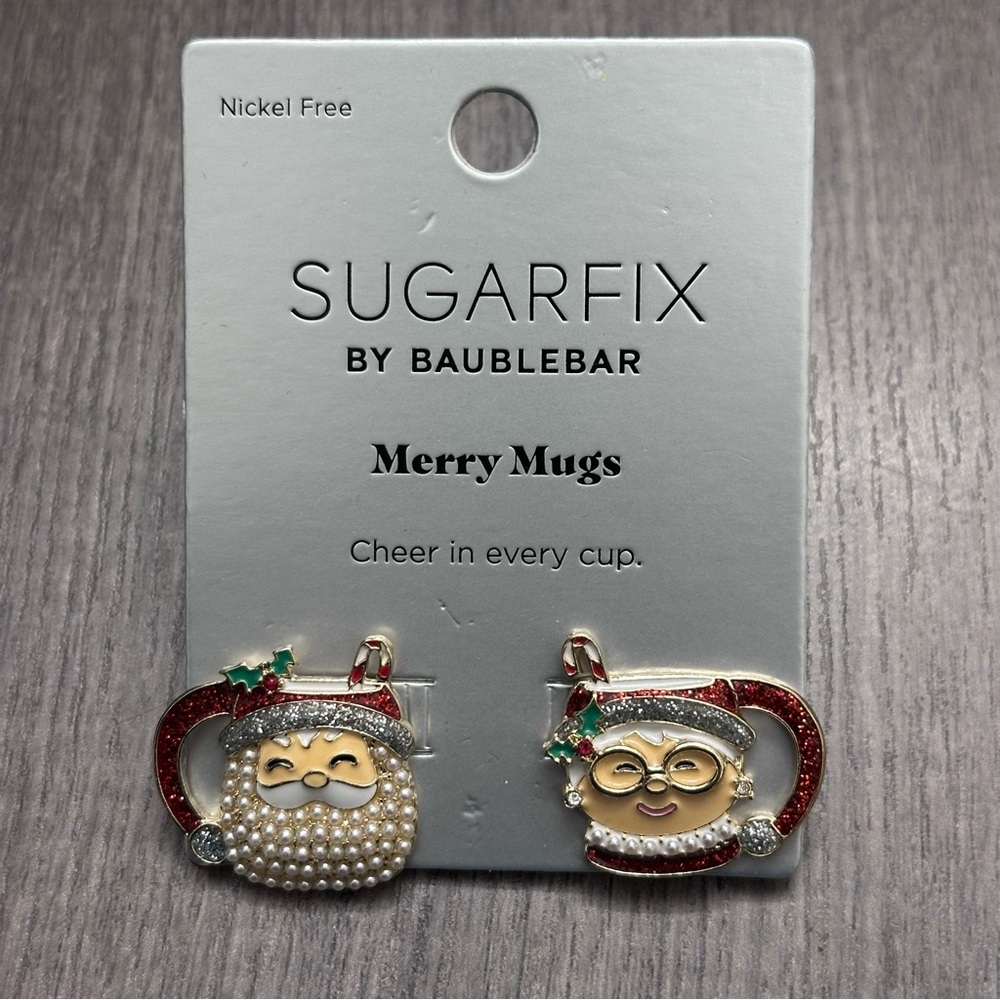 Sugarfix by BaubleBar Merry Mugs Earrings - Red and Gold